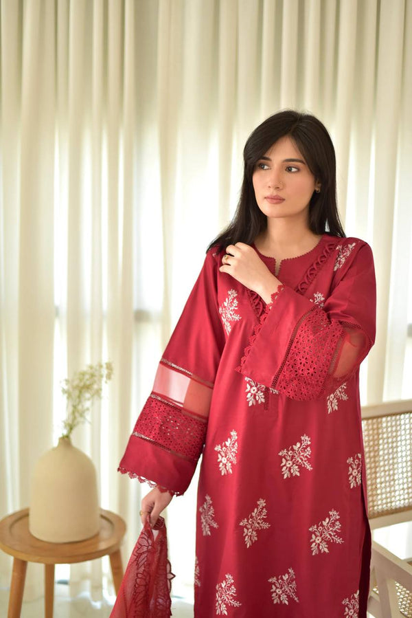💫 Designer Exclusive Roman Silk Suit with Silver Chiffon Dupatta – LG-1951 💫