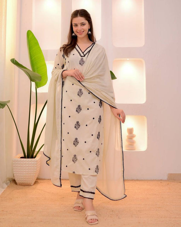🌸 Elegant Roman Silk Suit Set with Dupatta 🌸