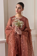 Designer Copper Brown Chiffon Silk Suit SWAGLIBAAS