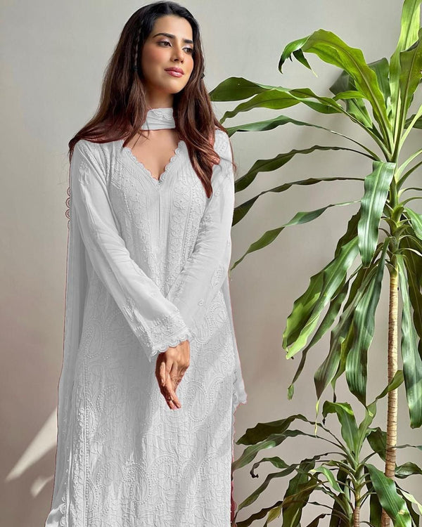Chikankari Embroidery Kurta Set
